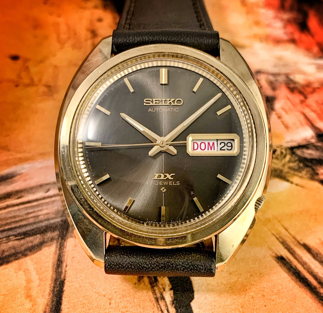 CRISP~NOVEMBER 1970 SEIKO 6106-6007 GOLD DX AUTOMATIC – RETROWATCHGUY