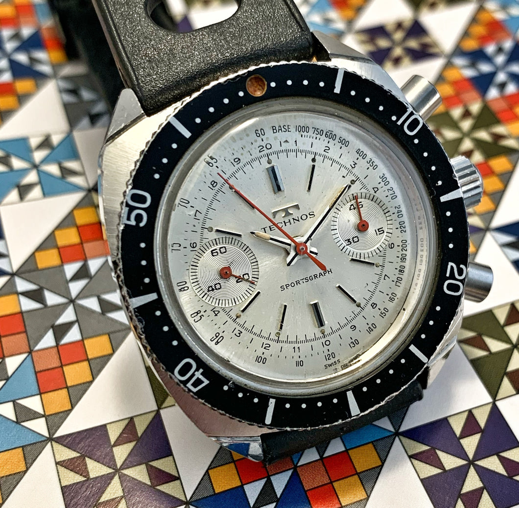 SPORTY~LATE 60s TECHNOS SPORTSGRAPH CHRONOGRAPH – RETROWATCHGUY